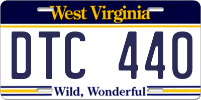 WV license plate DTC440