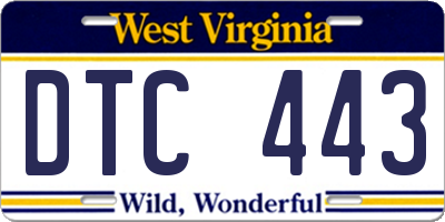 WV license plate DTC443