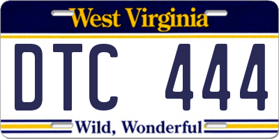 WV license plate DTC444