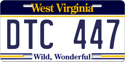 WV license plate DTC447