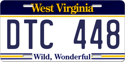 WV license plate DTC448
