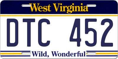 WV license plate DTC452