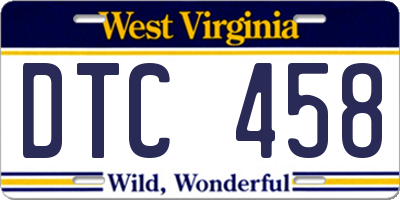 WV license plate DTC458