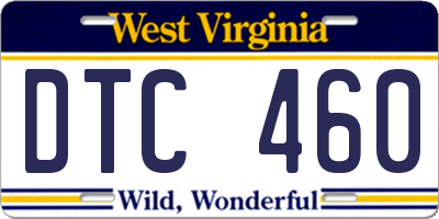 WV license plate DTC460