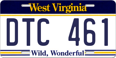 WV license plate DTC461