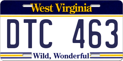 WV license plate DTC463