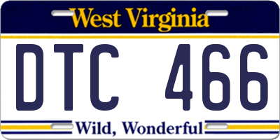 WV license plate DTC466