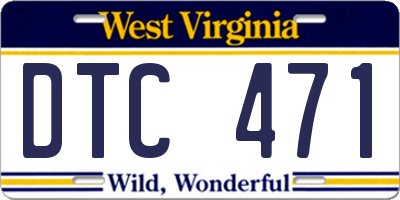 WV license plate DTC471