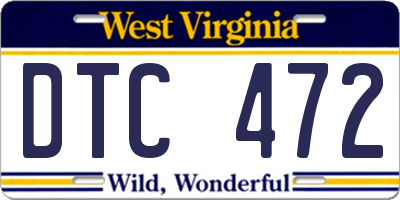 WV license plate DTC472