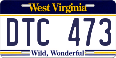 WV license plate DTC473