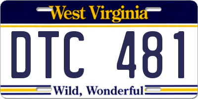 WV license plate DTC481