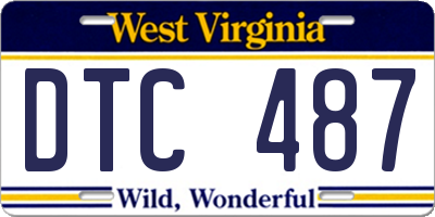 WV license plate DTC487