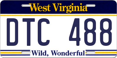 WV license plate DTC488