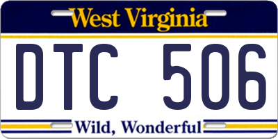 WV license plate DTC506