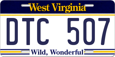 WV license plate DTC507
