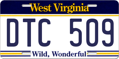 WV license plate DTC509