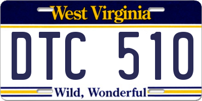 WV license plate DTC510