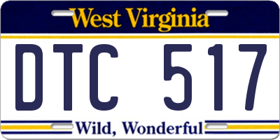 WV license plate DTC517