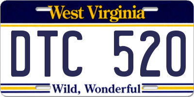WV license plate DTC520