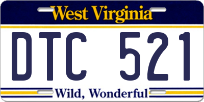 WV license plate DTC521