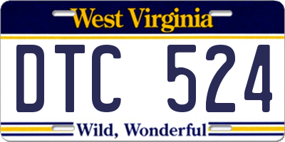 WV license plate DTC524