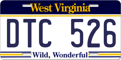 WV license plate DTC526