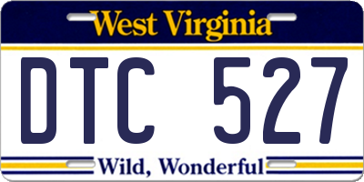 WV license plate DTC527