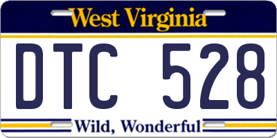 WV license plate DTC528