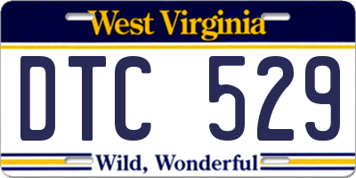 WV license plate DTC529