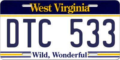 WV license plate DTC533