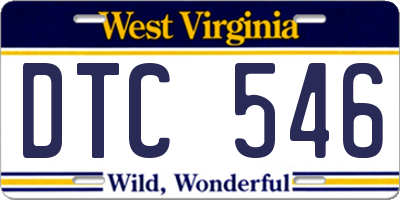 WV license plate DTC546