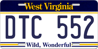 WV license plate DTC552