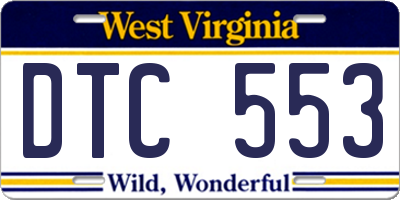 WV license plate DTC553