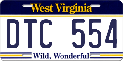 WV license plate DTC554