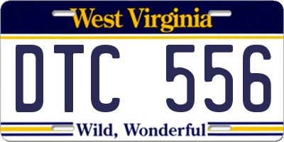 WV license plate DTC556