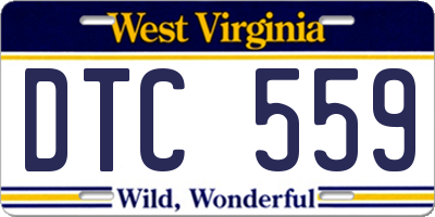 WV license plate DTC559