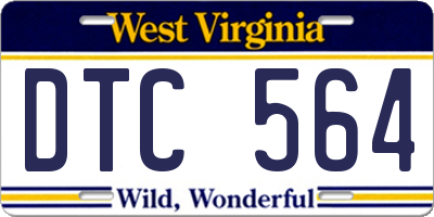WV license plate DTC564