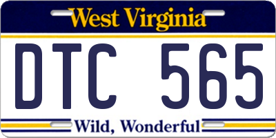 WV license plate DTC565