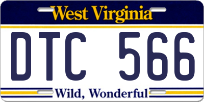 WV license plate DTC566