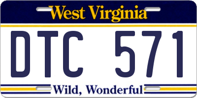 WV license plate DTC571