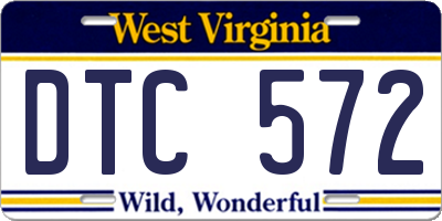 WV license plate DTC572