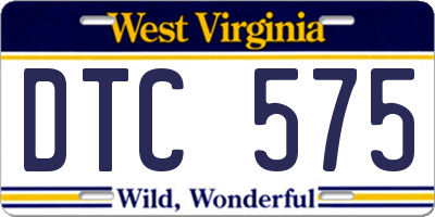 WV license plate DTC575