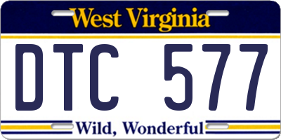 WV license plate DTC577