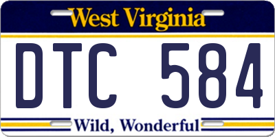 WV license plate DTC584
