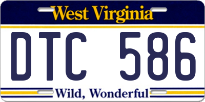 WV license plate DTC586