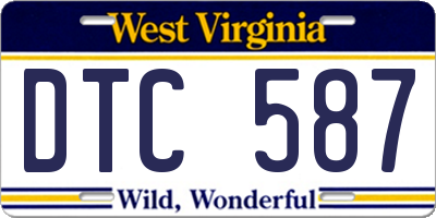WV license plate DTC587