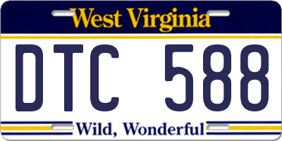 WV license plate DTC588