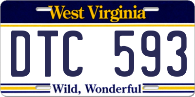 WV license plate DTC593