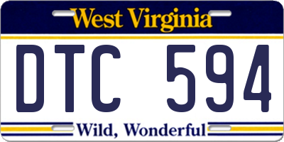 WV license plate DTC594