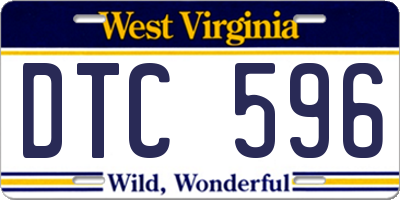 WV license plate DTC596